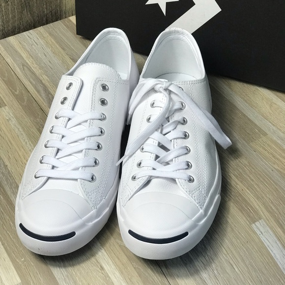 Converse Jack Purcell LEA Leather LowTop WhiteNavy - Picture 5 of 8
